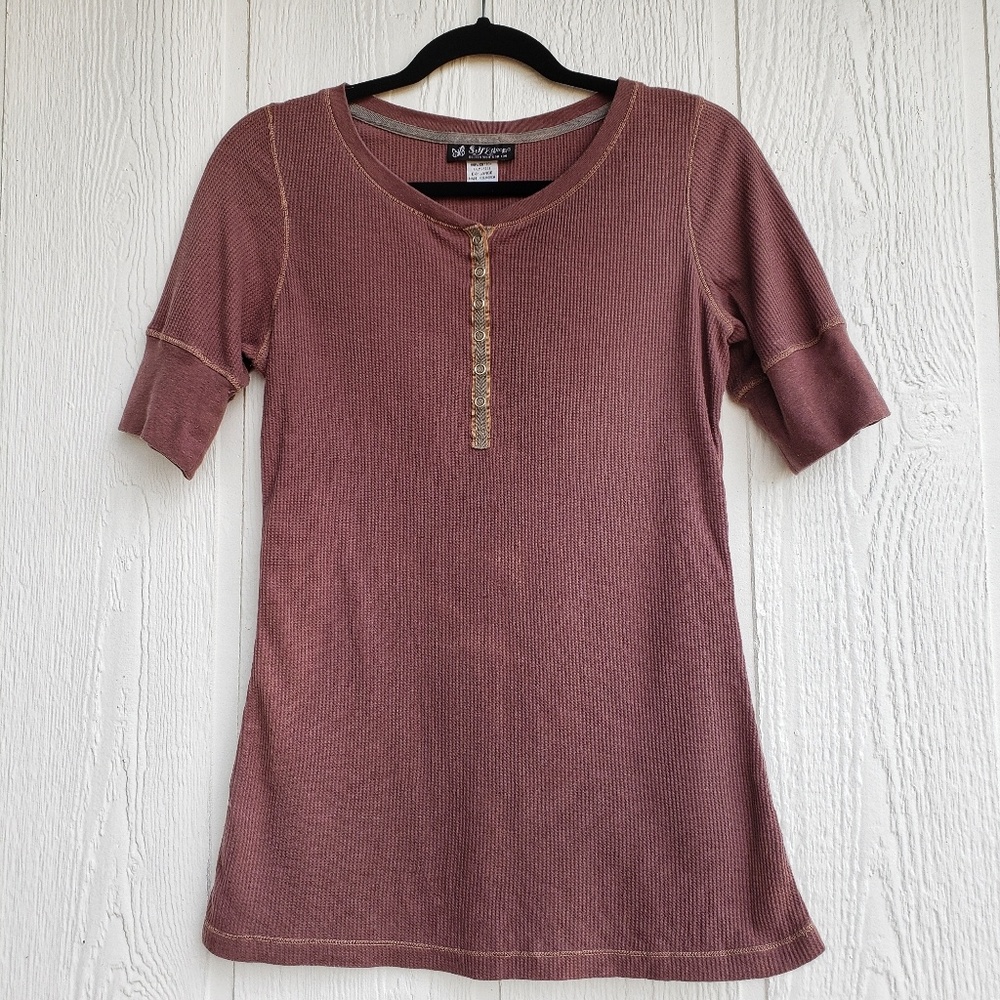 Brown Thermal Short Sleeved Top